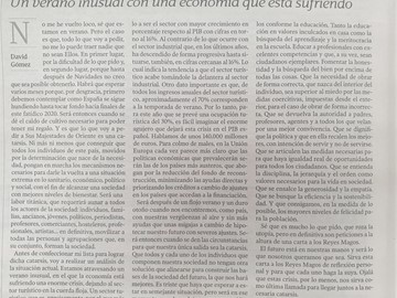CARTA A LOS REYES MAGOS - Artículo de opinión para La Voz de Galicia. David Gómez 
