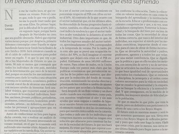 CARTA A LOS REYES MAGOS - Artículo de opinión para La Voz de Galicia. David Gómez 